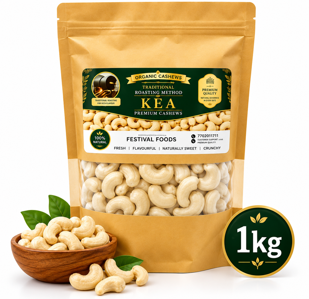 1Kg premium cashews kea